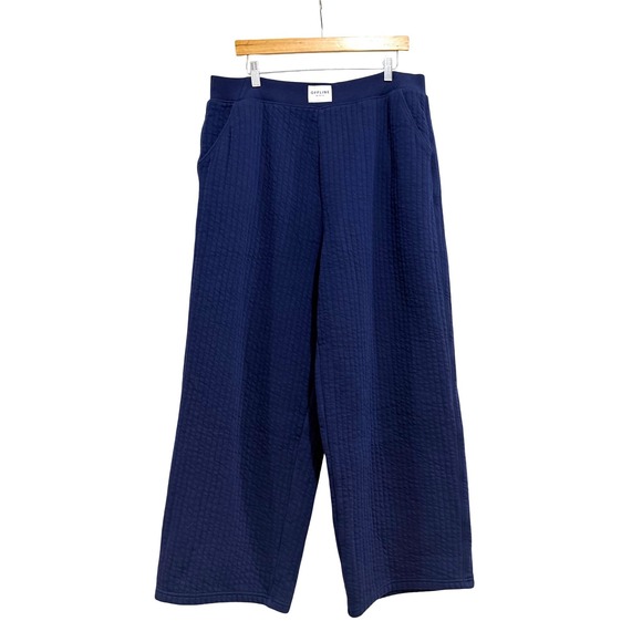 OFFLINE by Aerie Pants - Offline by Aerie Coffee Run Trousers Navy Blue Quilted Wide Leg Lounge Womens XL